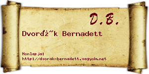 Dvorák Bernadett névjegykártya