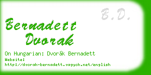 bernadett dvorak business card