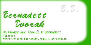 bernadett dvorak business card